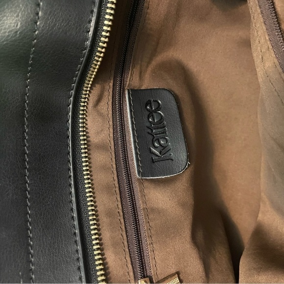 Kattee Black Leather Purse with Silky Brown Interior EUC - Picture 5 of 7